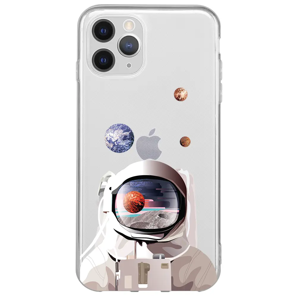Apple iPhone 11 Pro Şeffaf Telefon Kılıfı - Astronotun Gözünden