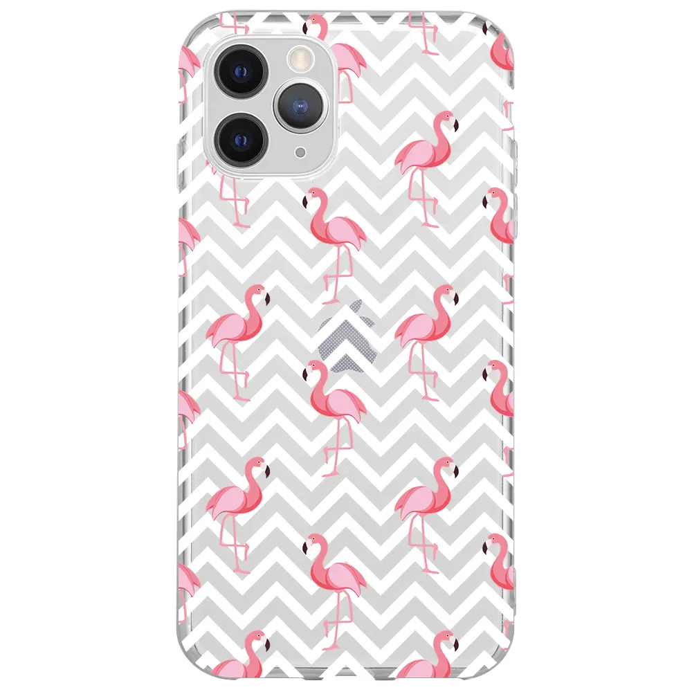 Apple iPhone 11 Pro Şeffaf Telefon Kılıfı - Desen ve Flamingo
