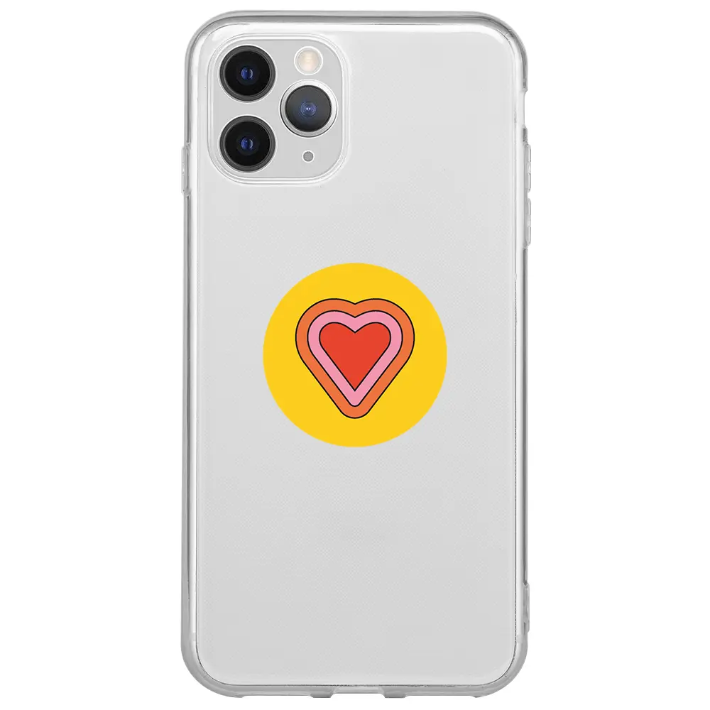 Apple iPhone 11 Pro Şeffaf Telefon Kılıfı - Kalp