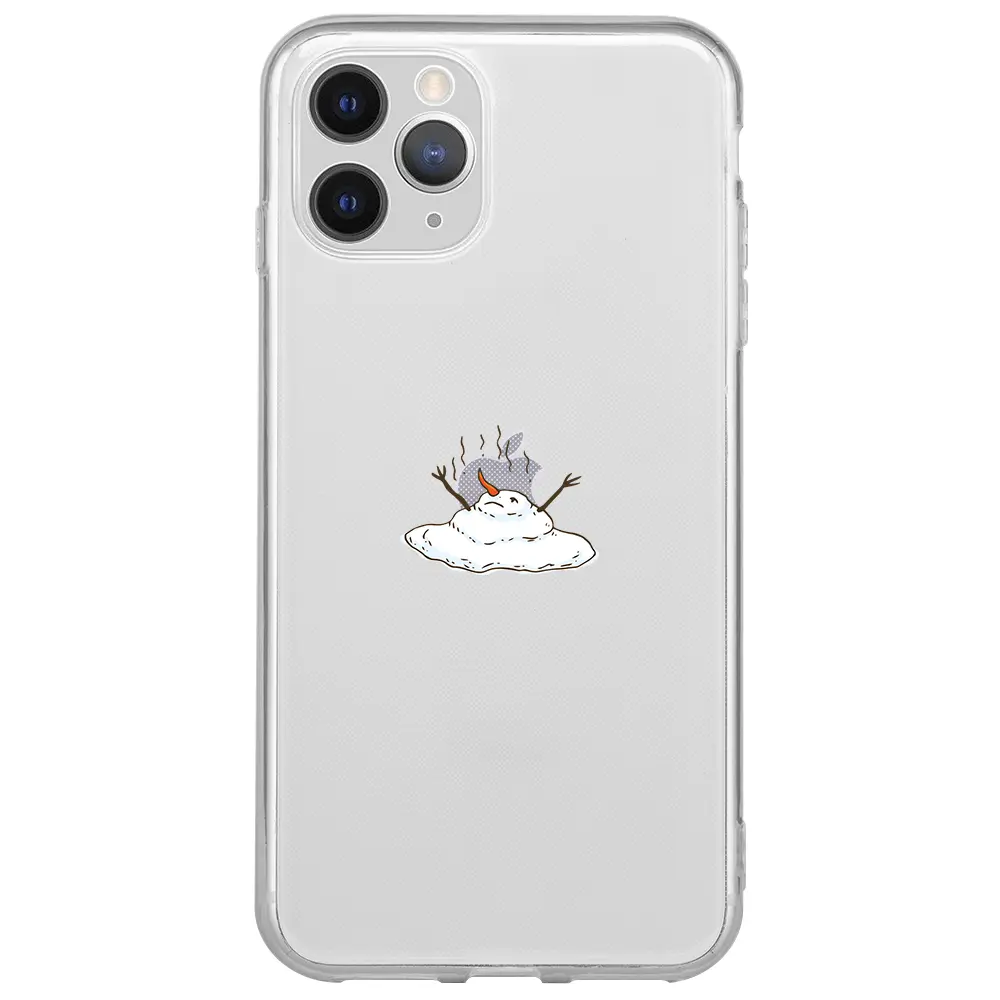 Apple iPhone 11 Pro Şeffaf Telefon Kılıfı - Melting Snowman