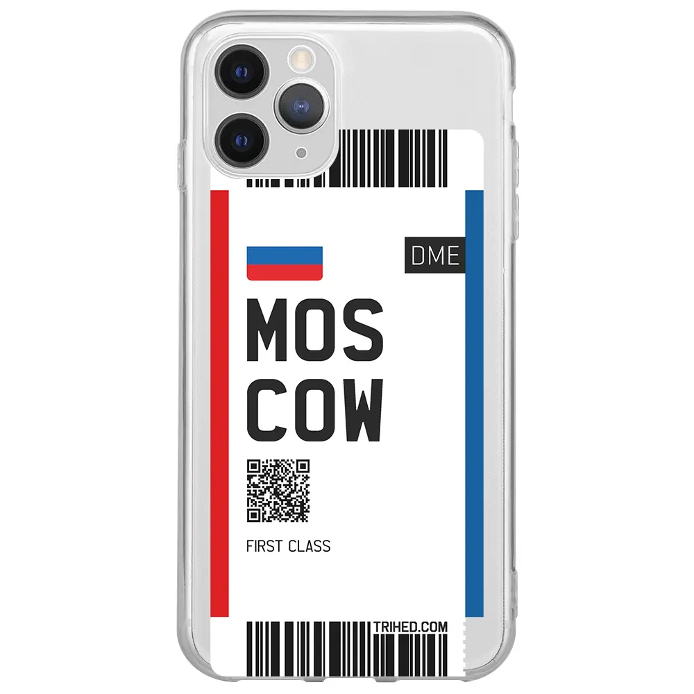Apple iPhone 11 Pro Şeffaf Telefon Kılıfı - Moscow Bileti