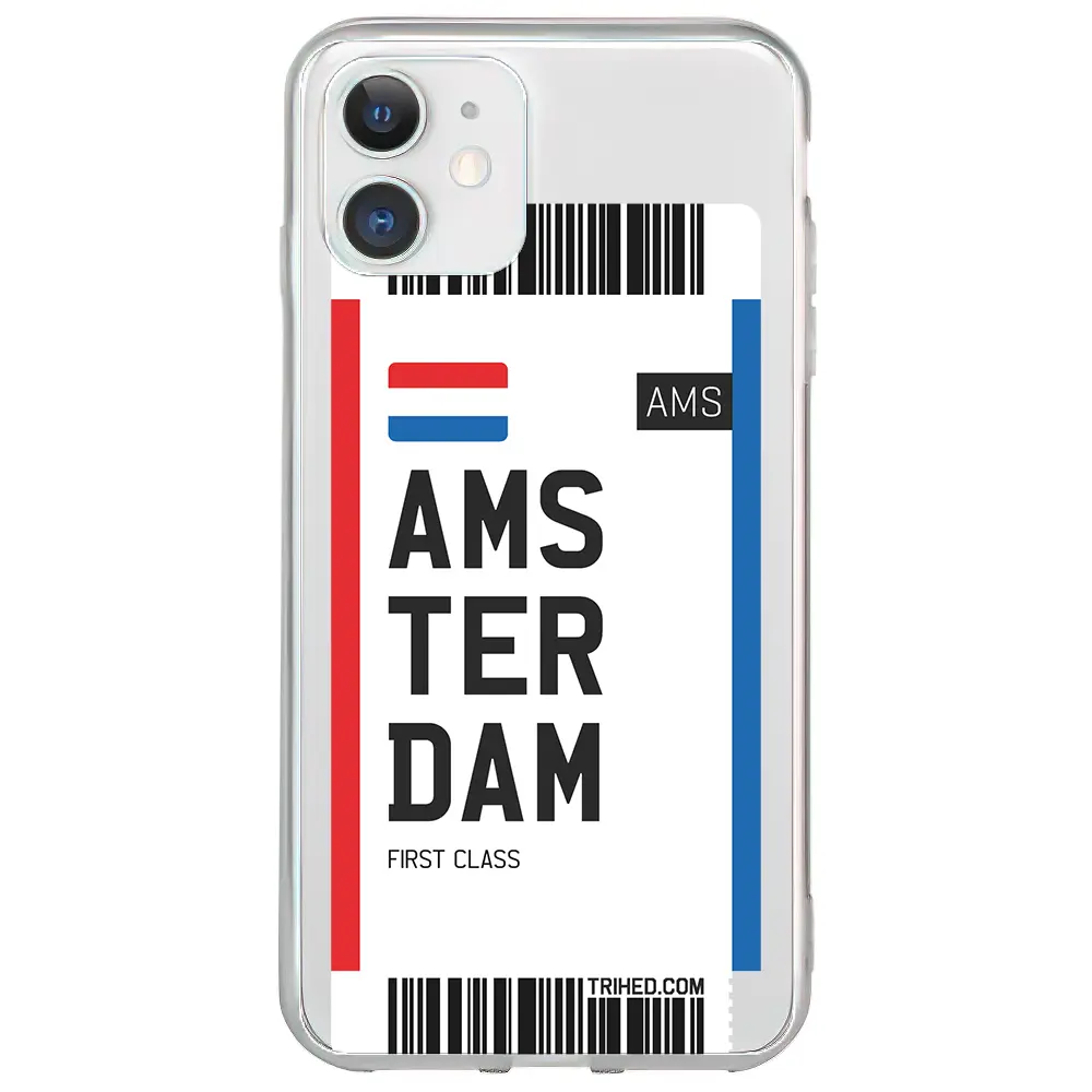 Apple iPhone 11 Şeffaf Telefon Kılıfı - Amsterdam Bileti