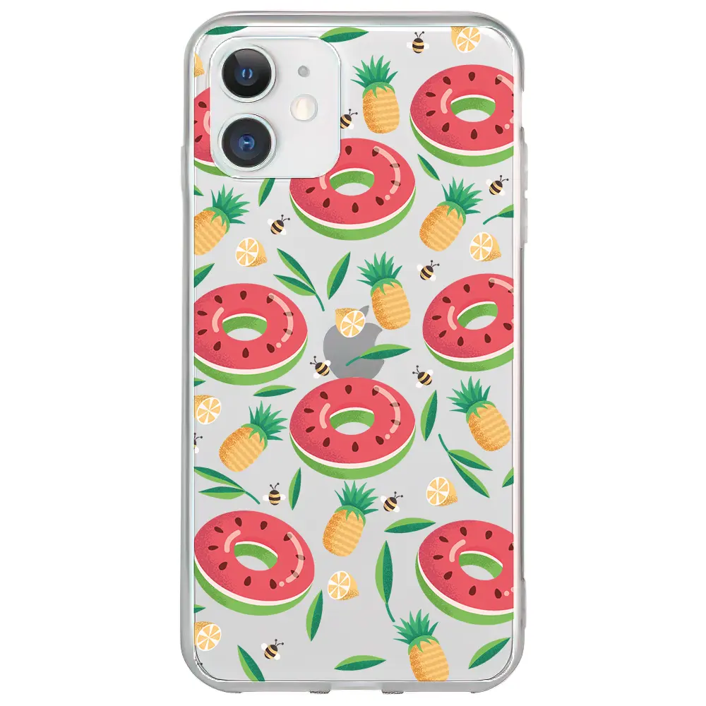 Apple iPhone 11 Şeffaf Telefon Kılıfı - Ananas Donut