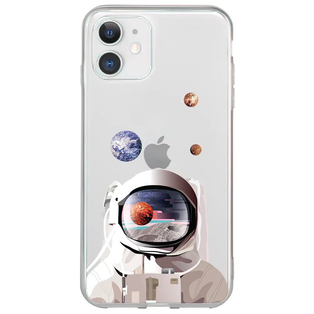 Apple iPhone 11 Şeffaf Telefon Kılıfı - Astronotun Gözünden