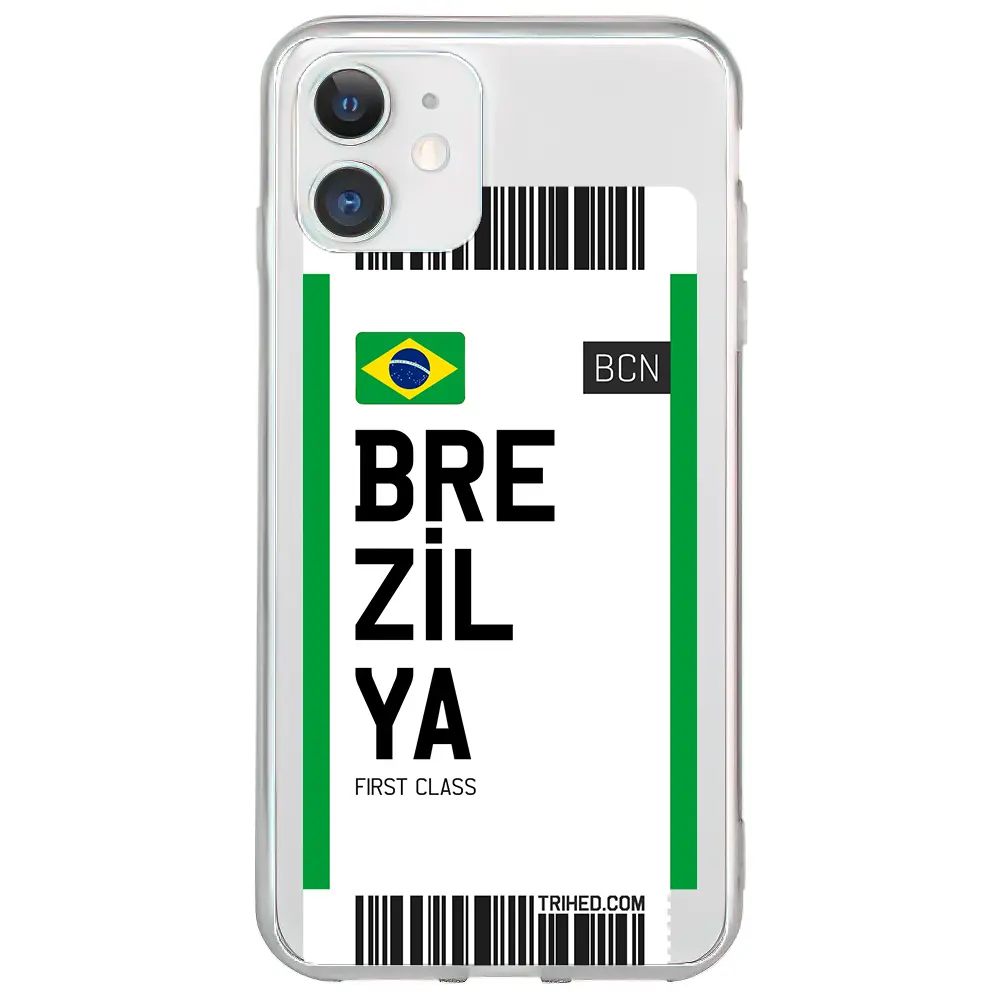 Apple iPhone 11 Şeffaf Telefon Kılıfı - Brezilya Bileti