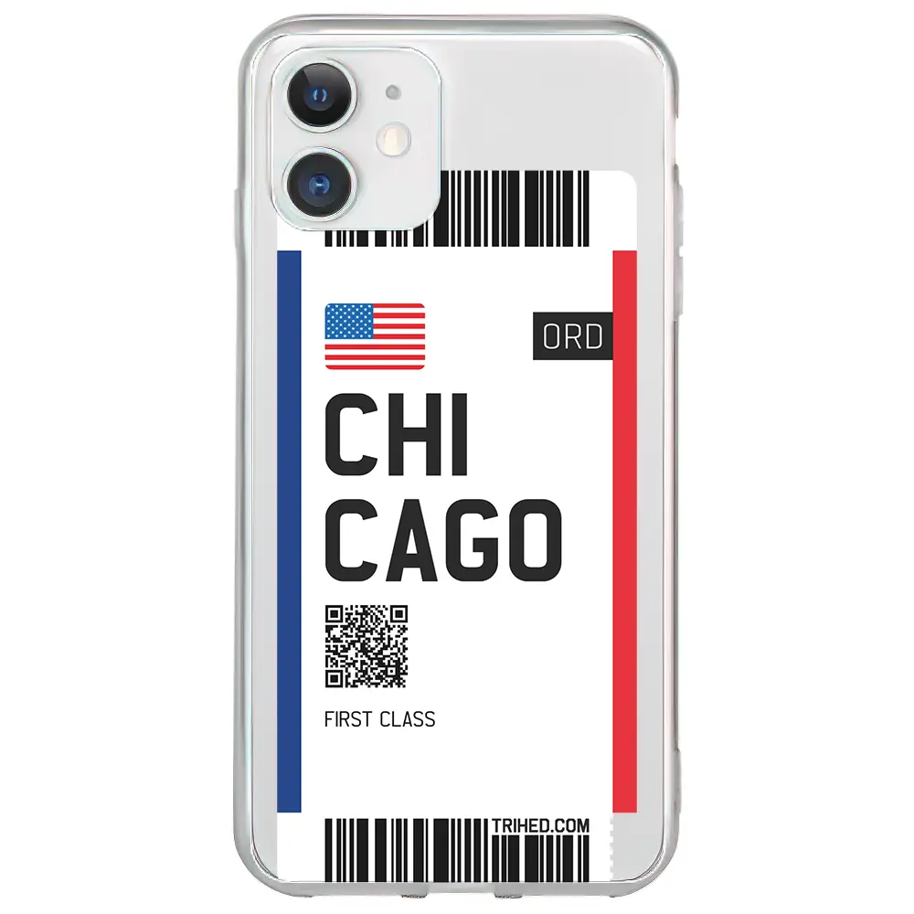 Apple iPhone 11 Şeffaf Telefon Kılıfı - Chicago Bileti