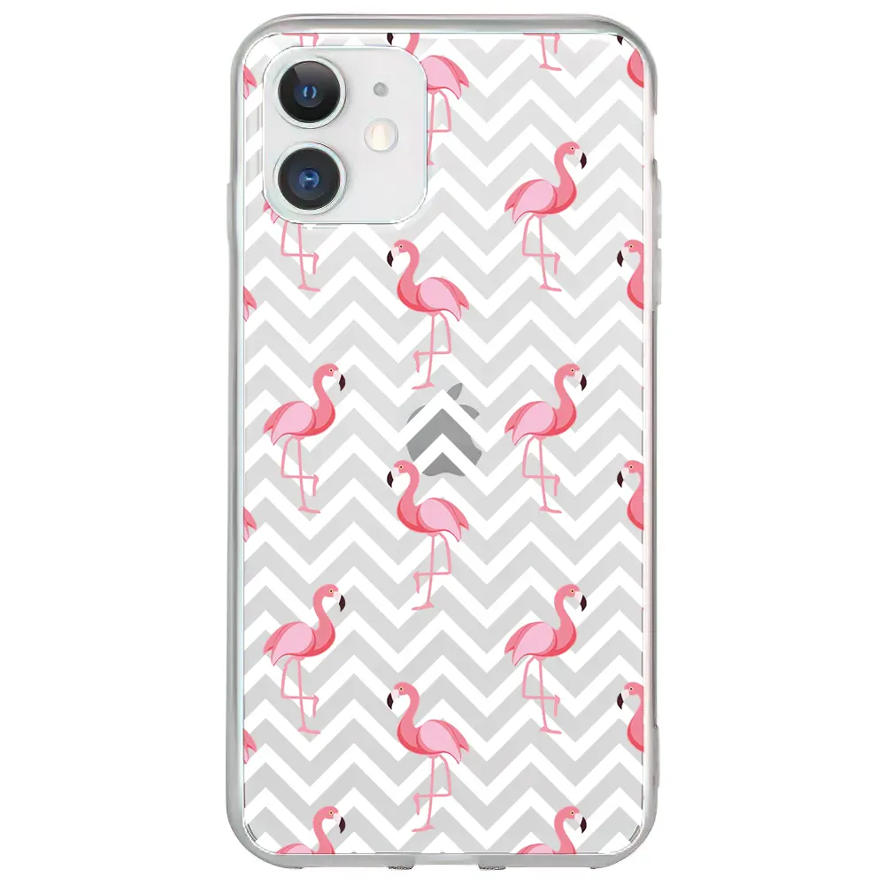 Apple iPhone 11 Şeffaf Telefon Kılıfı - Desen ve Flamingo