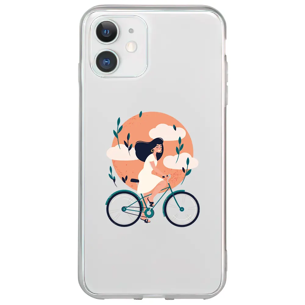Apple iPhone 11 Şeffaf Telefon Kılıfı - Flying On The Bike