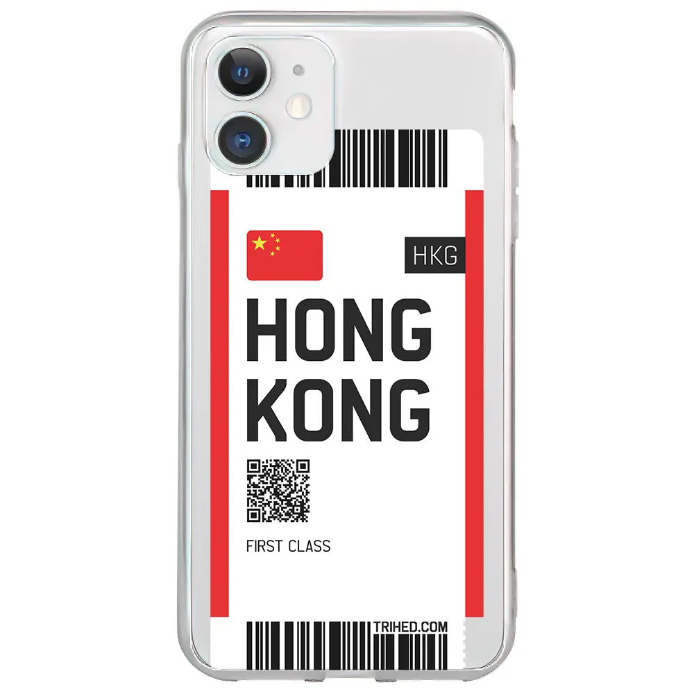 Apple iPhone 11 Şeffaf Telefon Kılıfı - Hong Kong Bileti