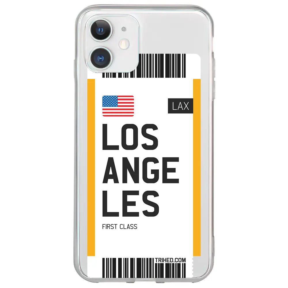 Apple iPhone 11 Şeffaf Telefon Kılıfı - Los Angeles Bileti