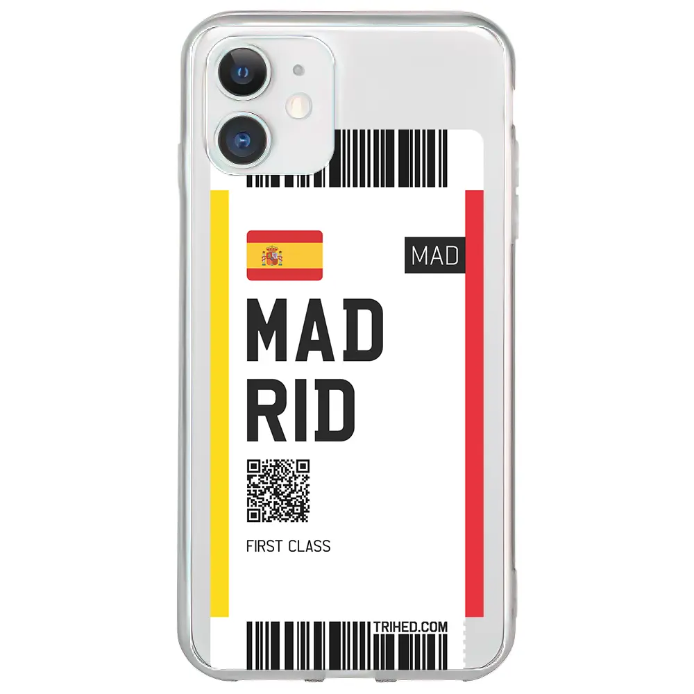 Apple iPhone 11 Şeffaf Telefon Kılıfı - Madrid Bileti