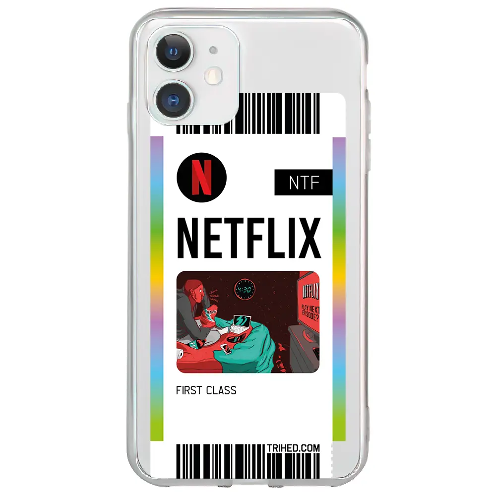 Apple iPhone 11 Şeffaf Telefon Kılıfı - Netflix Bileti