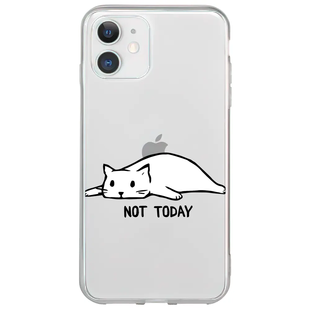 Apple iPhone 11 Şeffaf Telefon Kılıfı - Not Today Cat