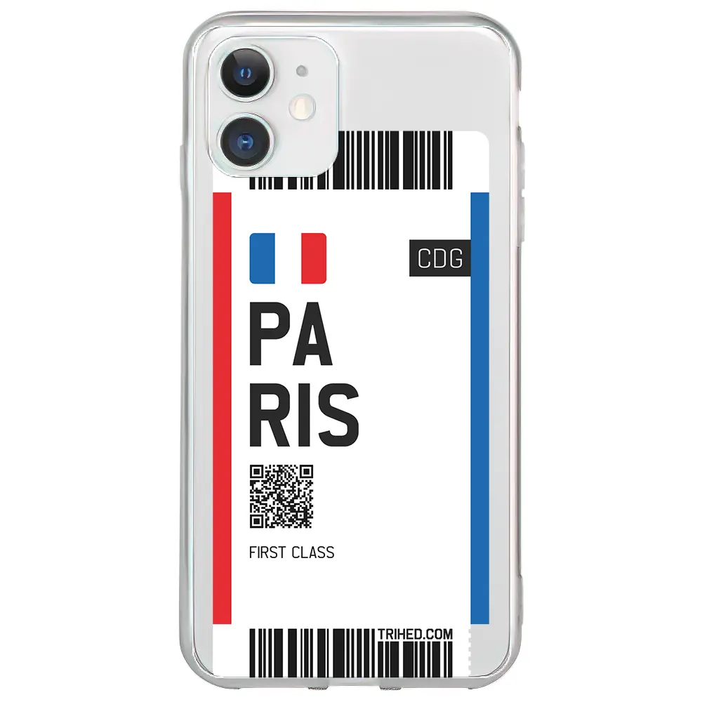 Apple iPhone 11 Şeffaf Telefon Kılıfı - Paris Bileti