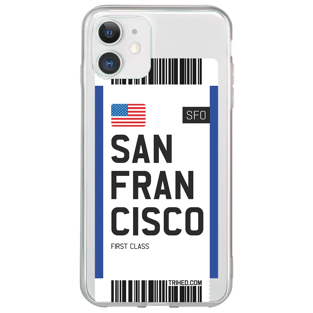 Apple iPhone 11 Şeffaf Telefon Kılıfı - San Francisco Bileti