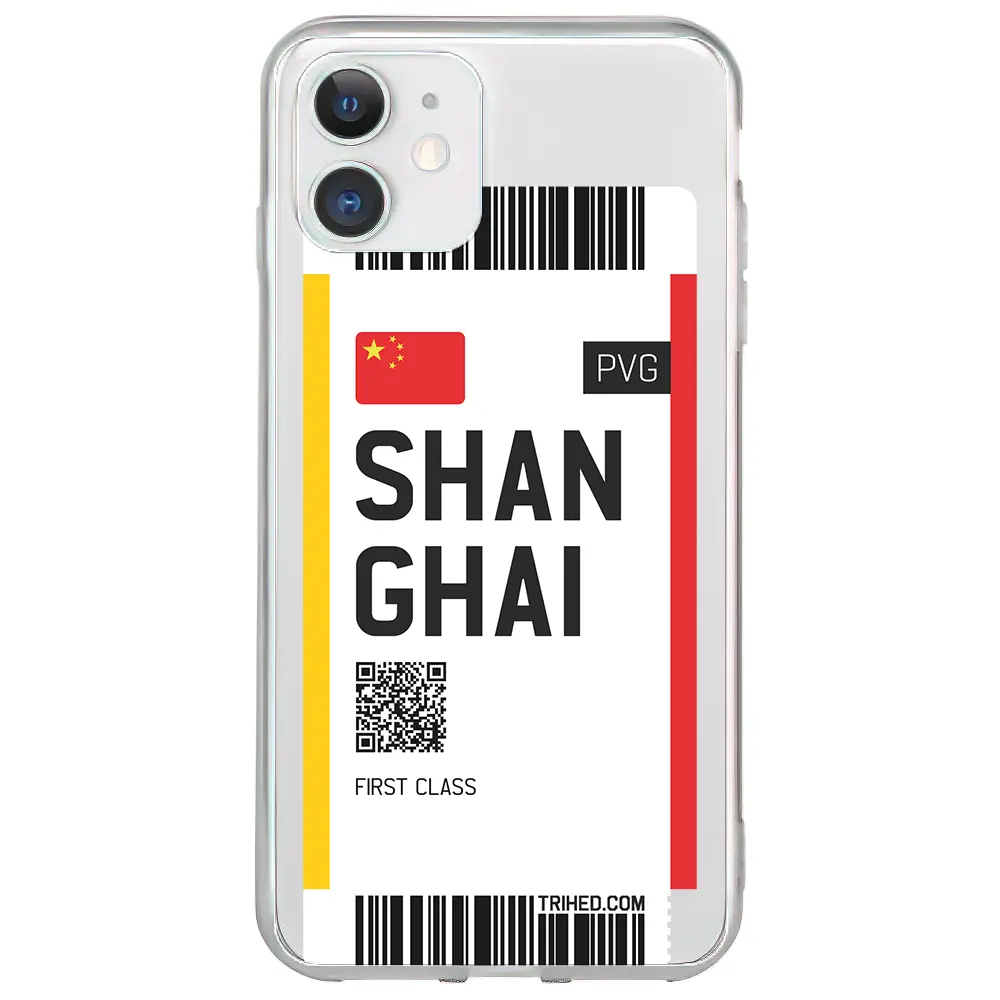 Apple iPhone 11 Şeffaf Telefon Kılıfı - Shanghai Bileti