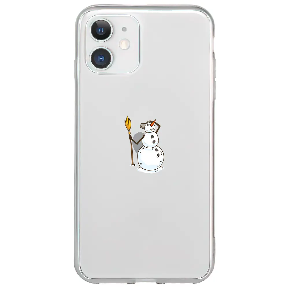 Apple iPhone 11 Şeffaf Telefon Kılıfı - Snowman Looking Around