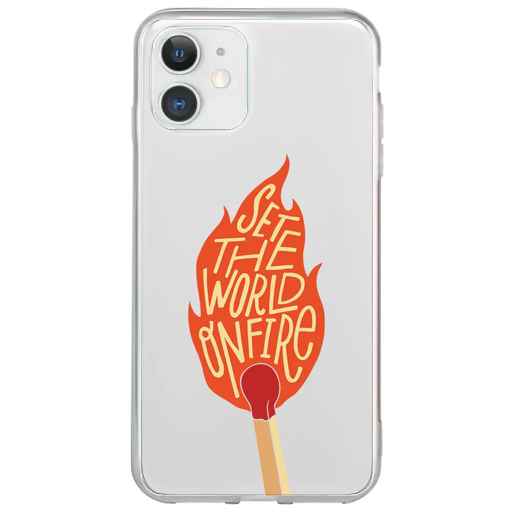 Apple iPhone 11 Şeffaf Telefon Kılıfı - World on Fire