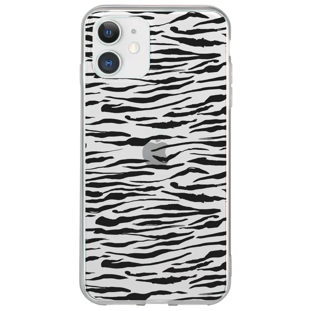 Apple iPhone 11 Şeffaf Telefon Kılıfı - Zebra