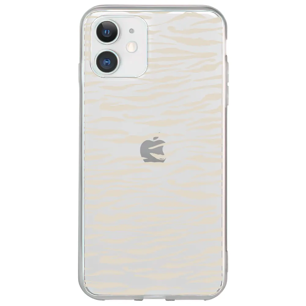 Apple iPhone 11 Şeffaf Telefon Kılıfı - Zebra Sepya