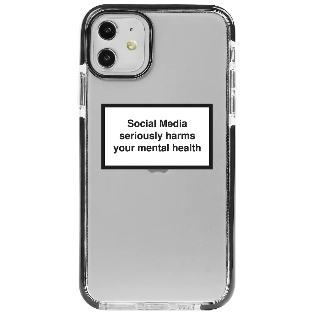 Apple iPhone 11 Siyah Impact Premium Telefon Kılıfı - Social Media