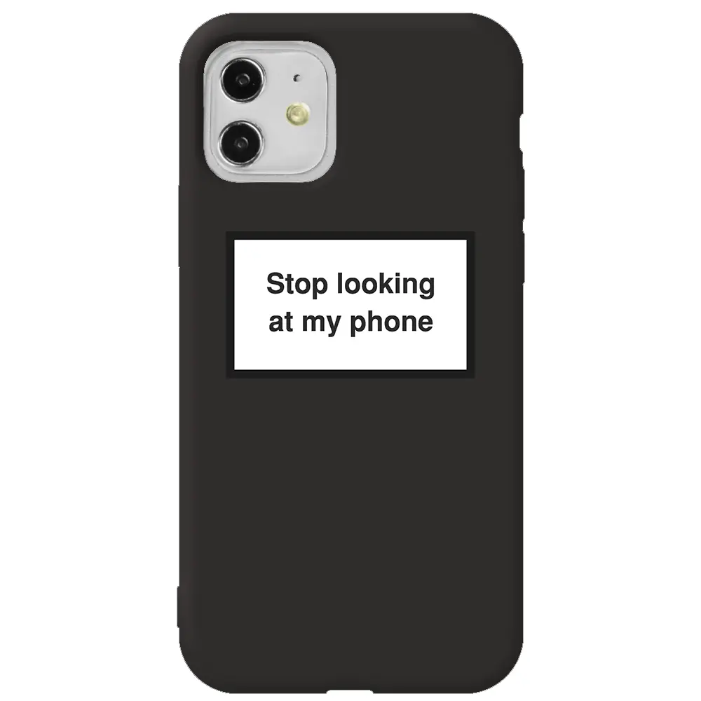 Apple iPhone 11 Siyah Renkli Silikon Telefon Kılıfı - Stop Looking 2