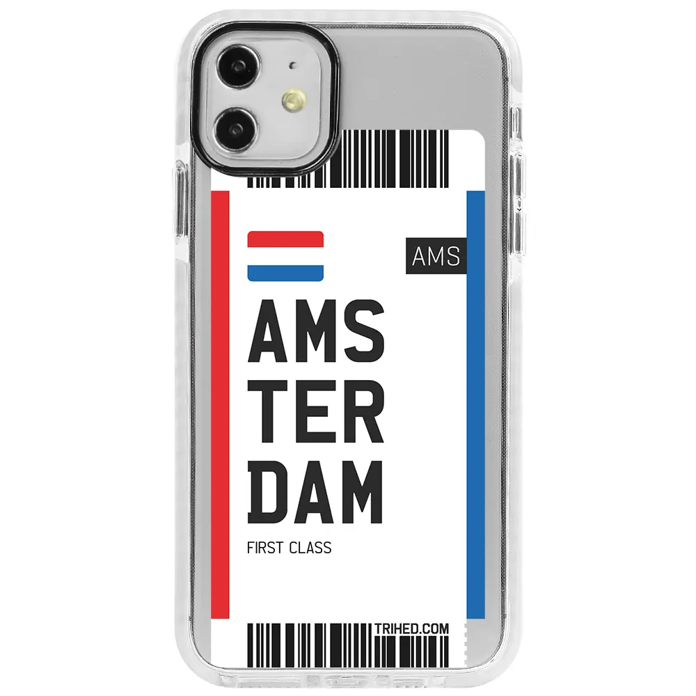 Apple iPhone 12 Beyaz Impact Premium Telefon Kılıfı - Amsterdam Bileti