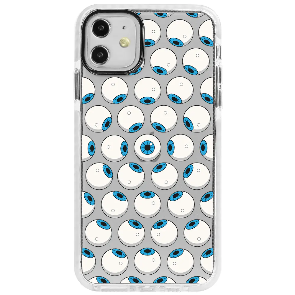 Apple iPhone 12 Beyaz Impact Premium Telefon Kılıfı - Eyes On You 2