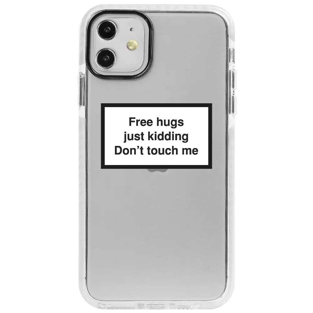 Apple iPhone 12 Beyaz Impact Premium Telefon Kılıfı - Free Hugs