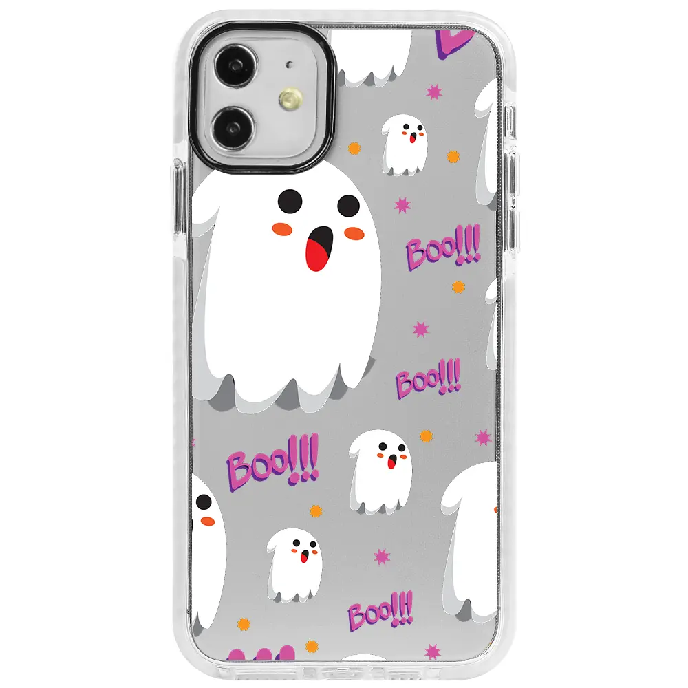Apple iPhone 12 Beyaz Impact Premium Telefon Kılıfı - Ghost Boo!