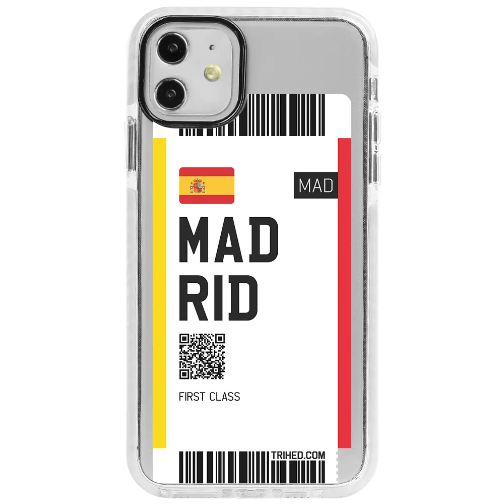 Apple iPhone 12 Beyaz Impact Premium Telefon Kılıfı - Madrid Bileti