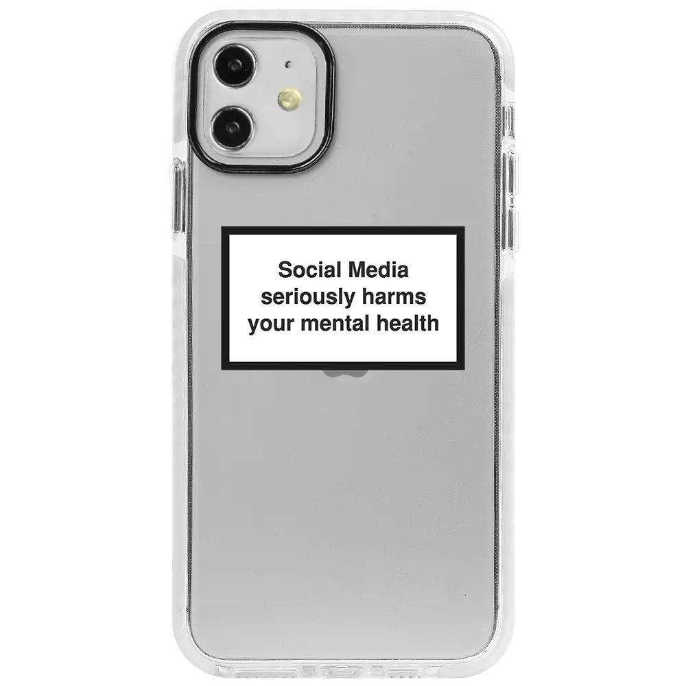 Apple iPhone 12 Beyaz Impact Premium Telefon Kılıfı - Social Media