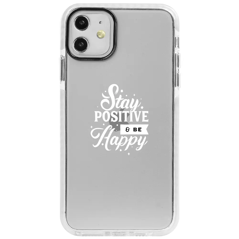 Apple iPhone 12 Beyaz Impact Premium Telefon Kılıfı - Stay Positive