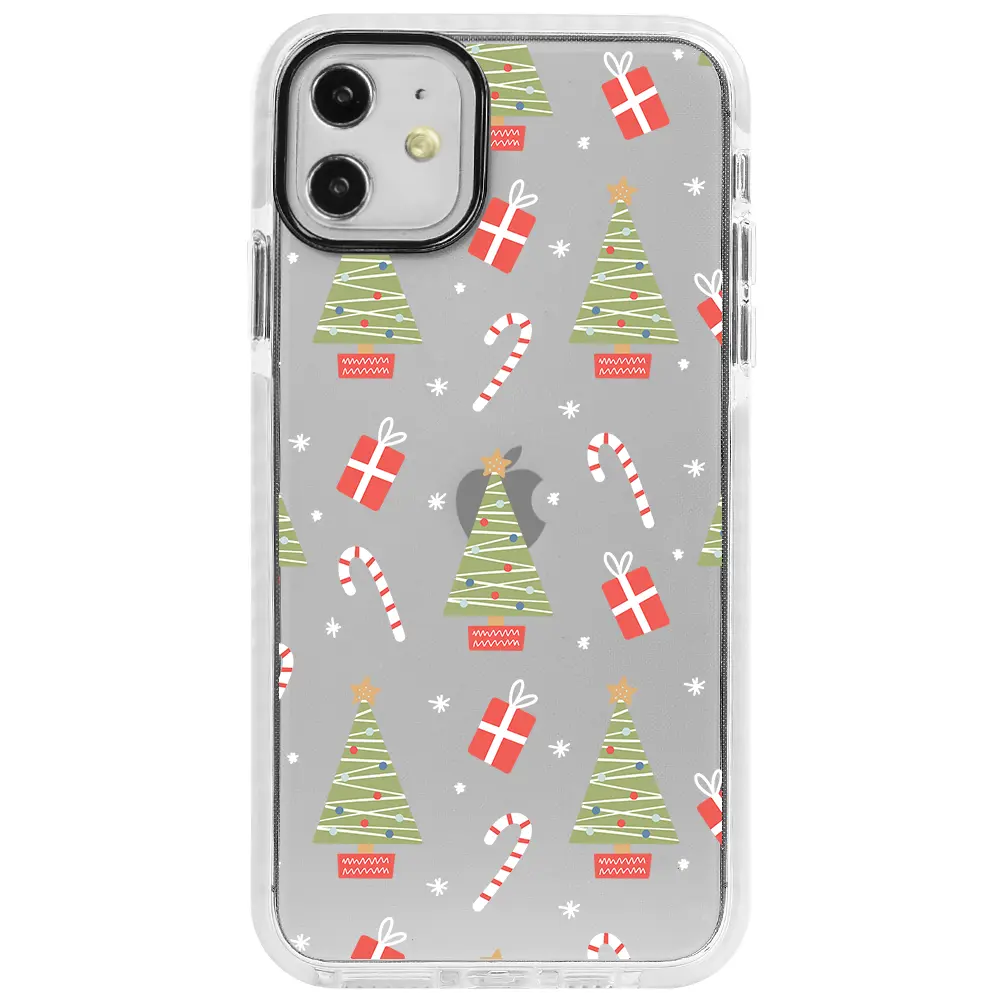 Apple iPhone 12 Mini Beyaz Impact Premium Telefon Kılıfı - Christmas Candy
