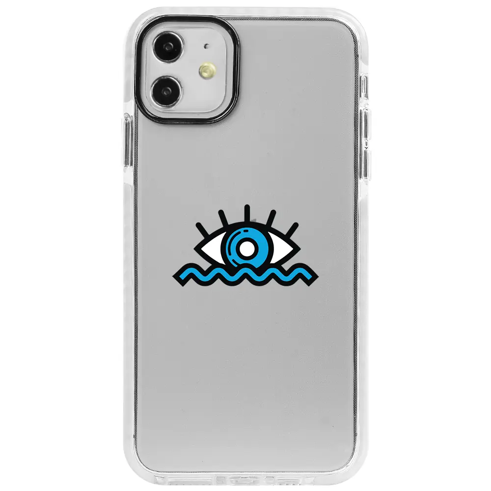 Apple iPhone 12 Mini Beyaz Impact Premium Telefon Kılıfı - Denizci Gözü