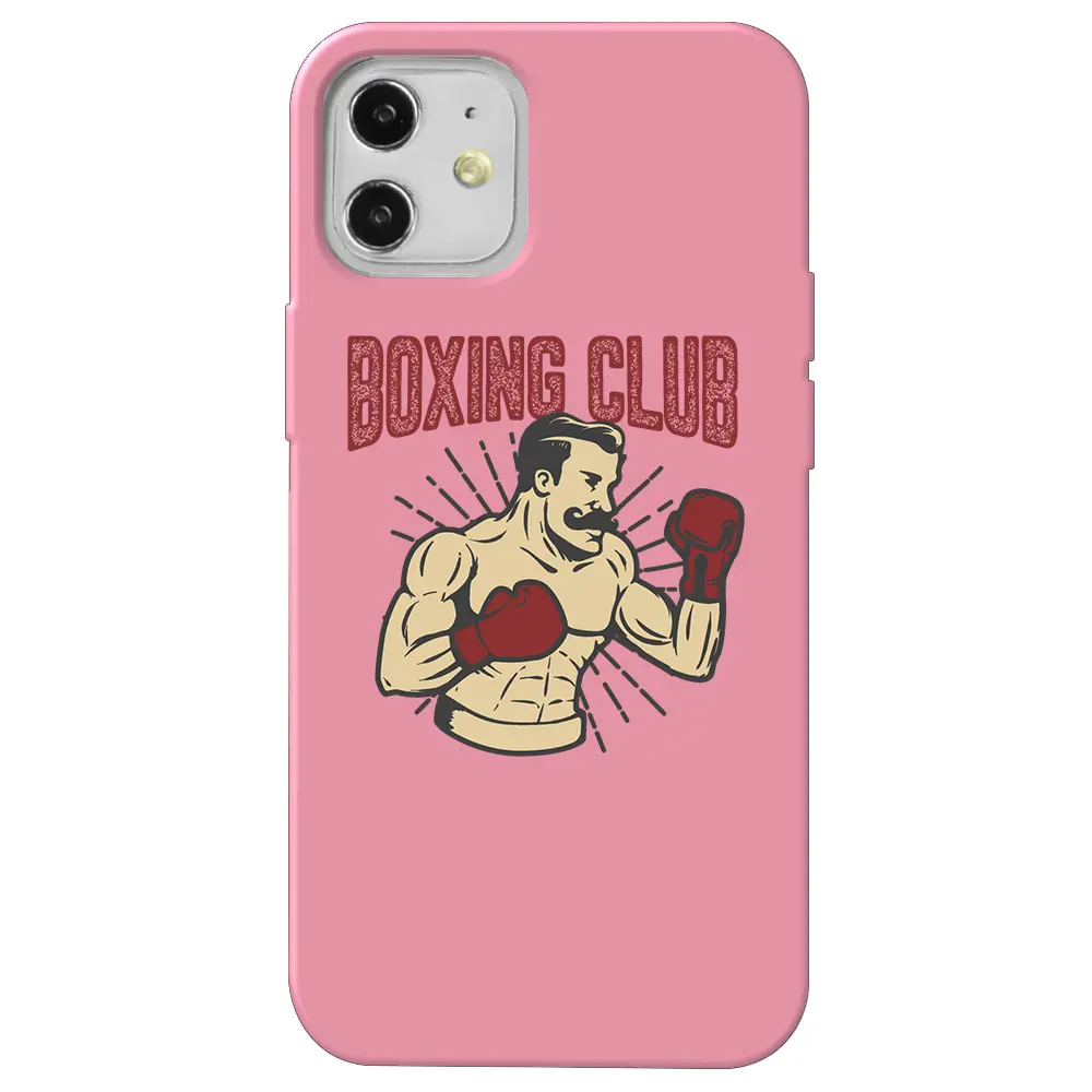 Apple iPhone 12 Mini Pembe Renkli Silikon Telefon Kılıfı - Boxing Club