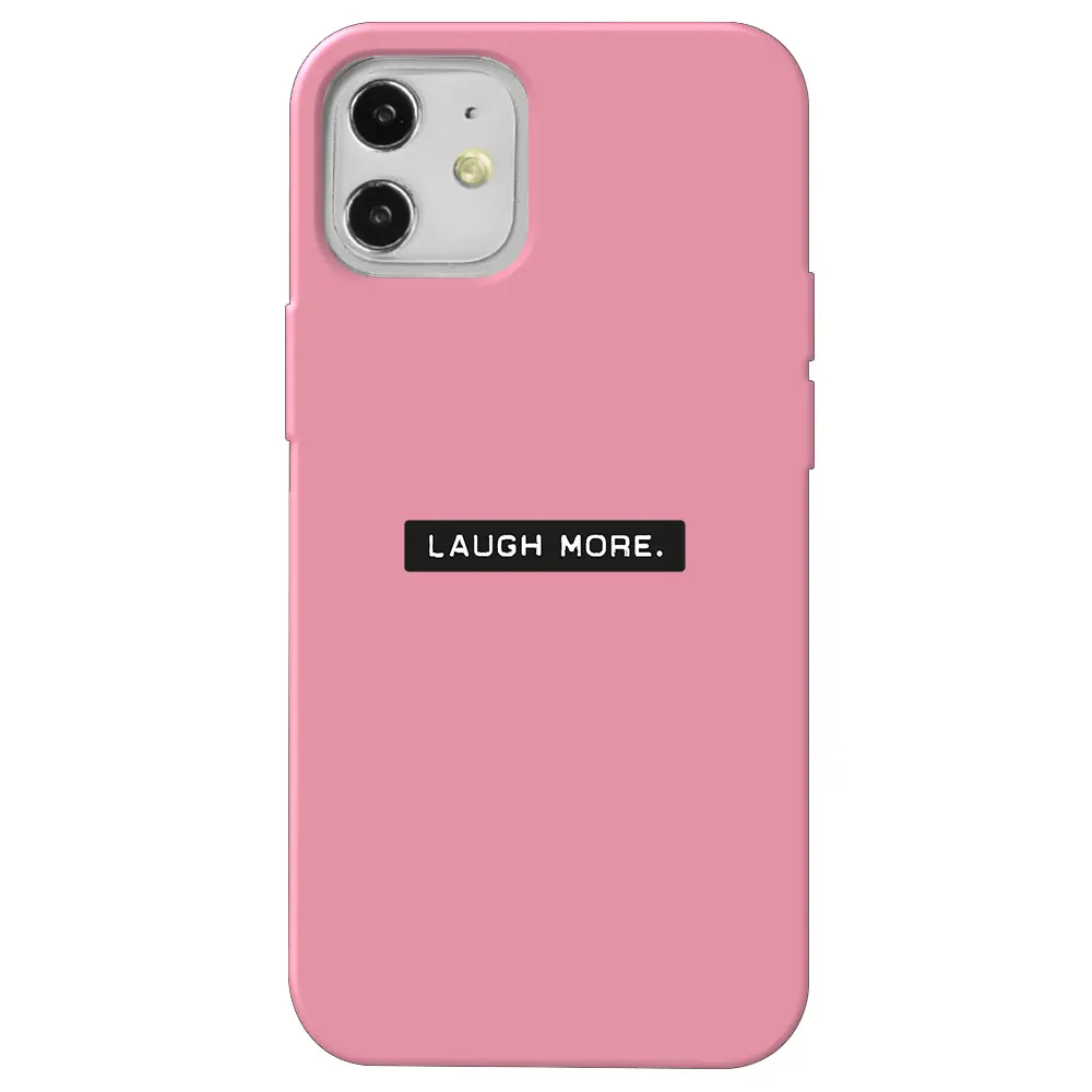Apple iPhone 12 Mini Pembe Renkli Silikon Telefon Kılıfı - Laugh More