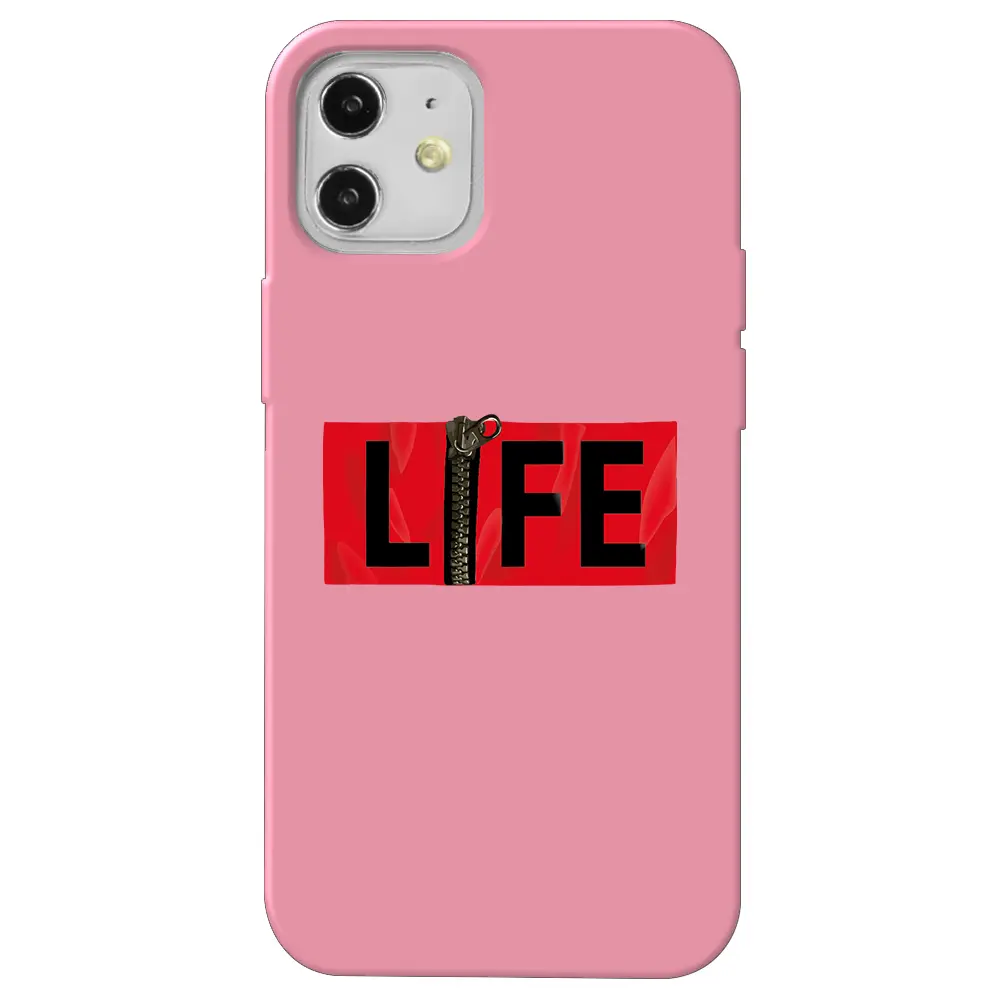 Apple iPhone 12 Mini Pembe Renkli Silikon Telefon Kılıfı - Life