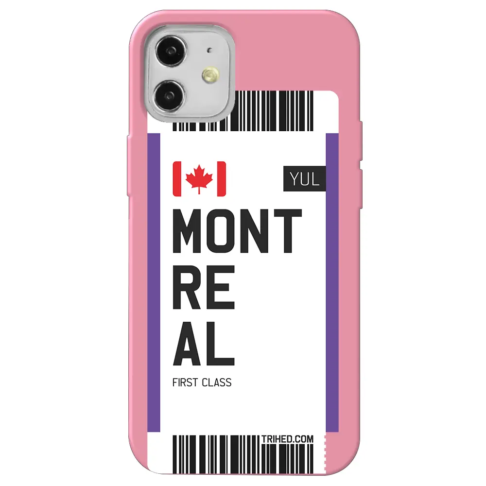 Apple iPhone 12 Mini Pembe Renkli Silikon Telefon Kılıfı - Montreal Bileti