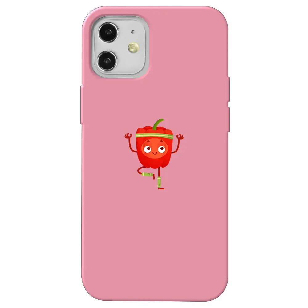Apple iPhone 12 Mini Pembe Renkli Silikon Telefon Kılıfı - Mr. Pepper