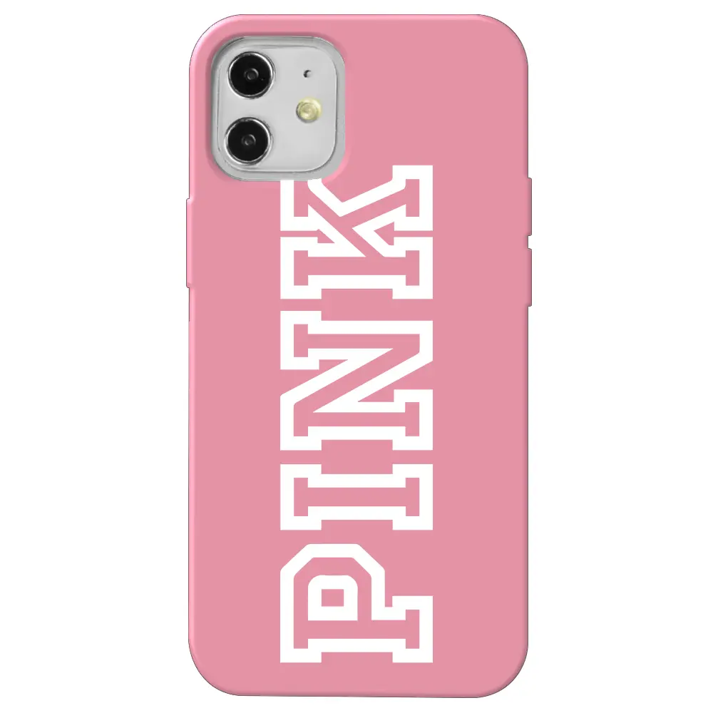 Apple iPhone 12 Mini Pembe Renkli Silikon Telefon Kılıfı - Pink Dikey