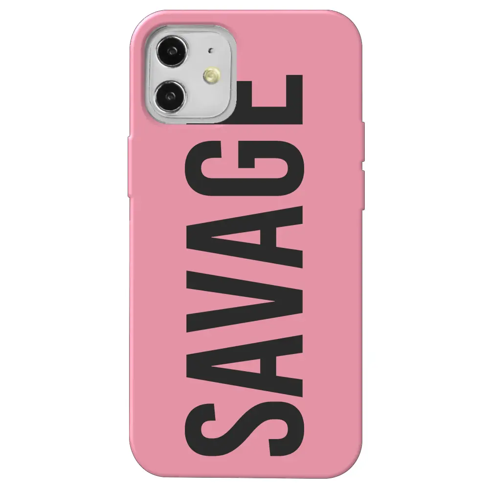Apple iPhone 12 Mini Pembe Renkli Silikon Telefon Kılıfı - Savage