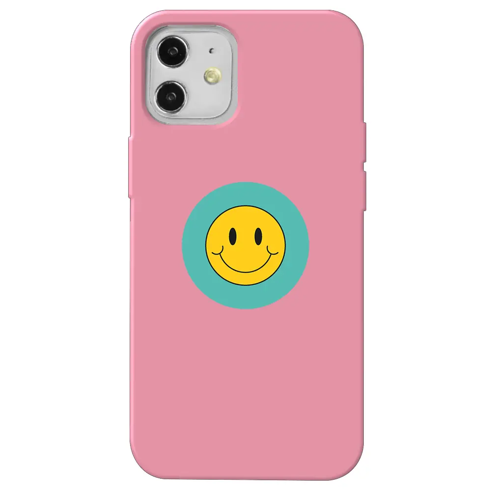 Apple iPhone 12 Mini Pembe Renkli Silikon Telefon Kılıfı - Smile 2