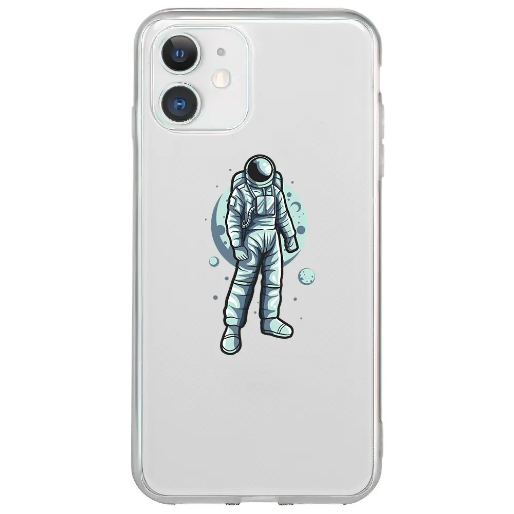 Apple iPhone 12 Mini Şeffaf Telefon Kılıfı - Astronot