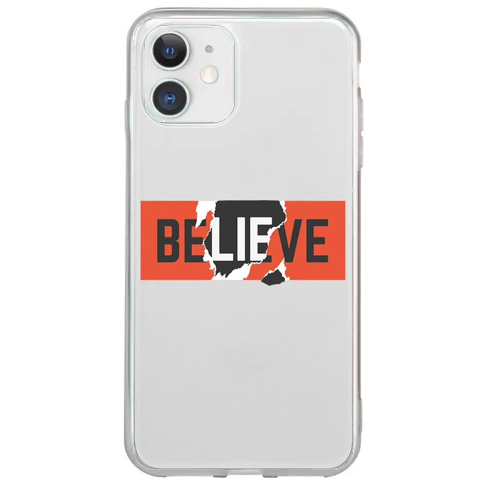 Apple iPhone 12 Mini Şeffaf Telefon Kılıfı - Believe