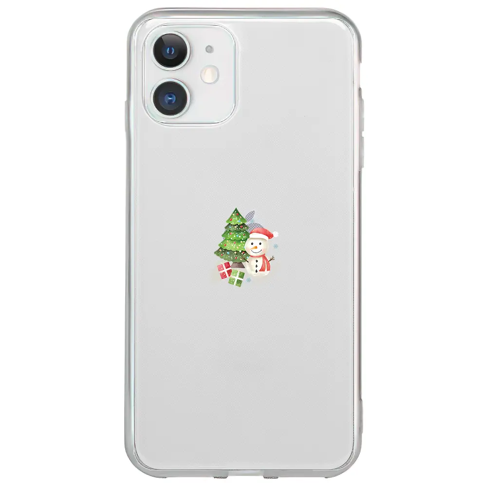 Apple iPhone 12 Mini Şeffaf Telefon Kılıfı - Cute Snowman