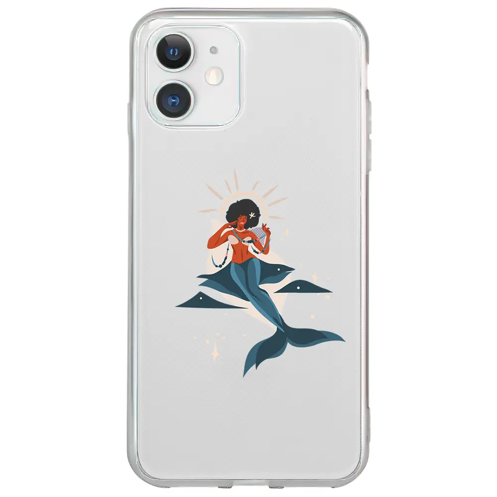 Apple iPhone 12 Mini Şeffaf Telefon Kılıfı - Deniz Kızı