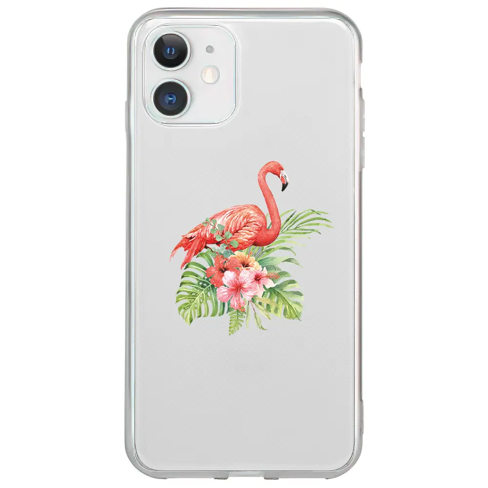 Apple iPhone 12 Mini Şeffaf Telefon Kılıfı - Flamingo
