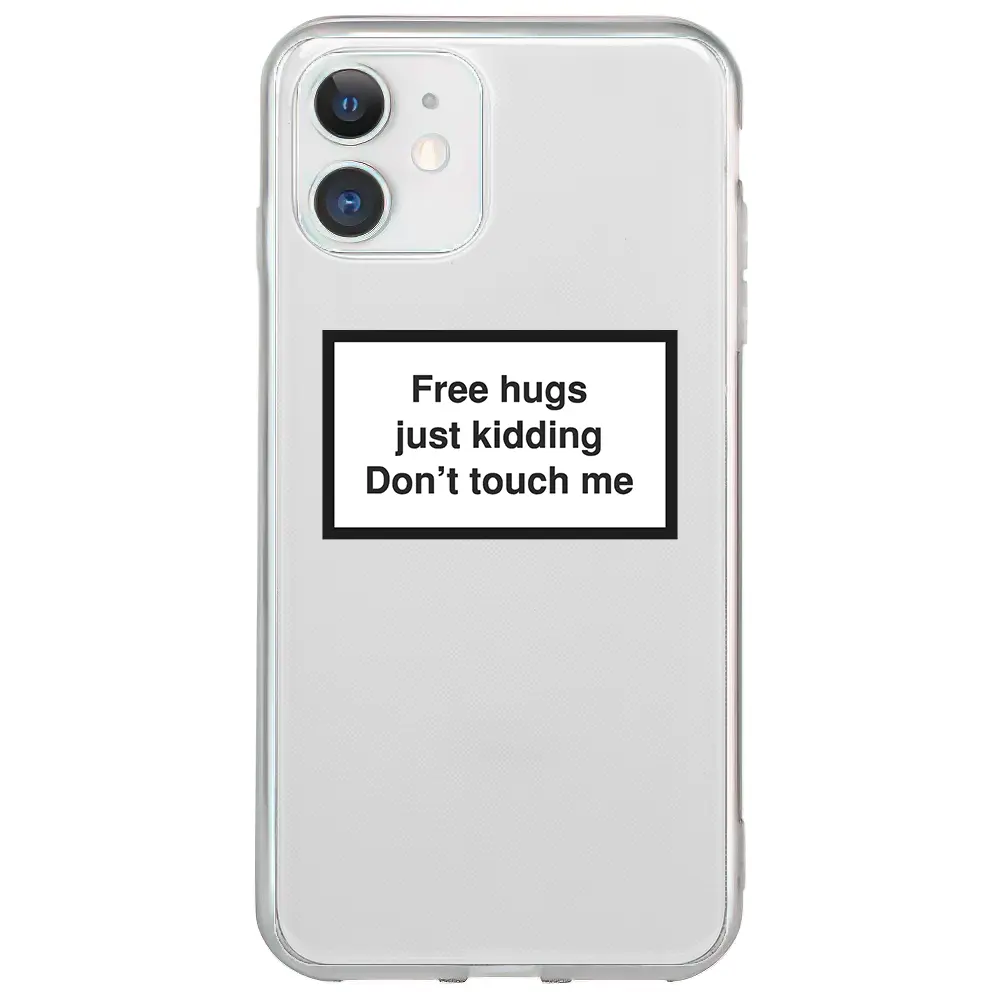 Apple iPhone 12 Mini Şeffaf Telefon Kılıfı - Free Hugs
