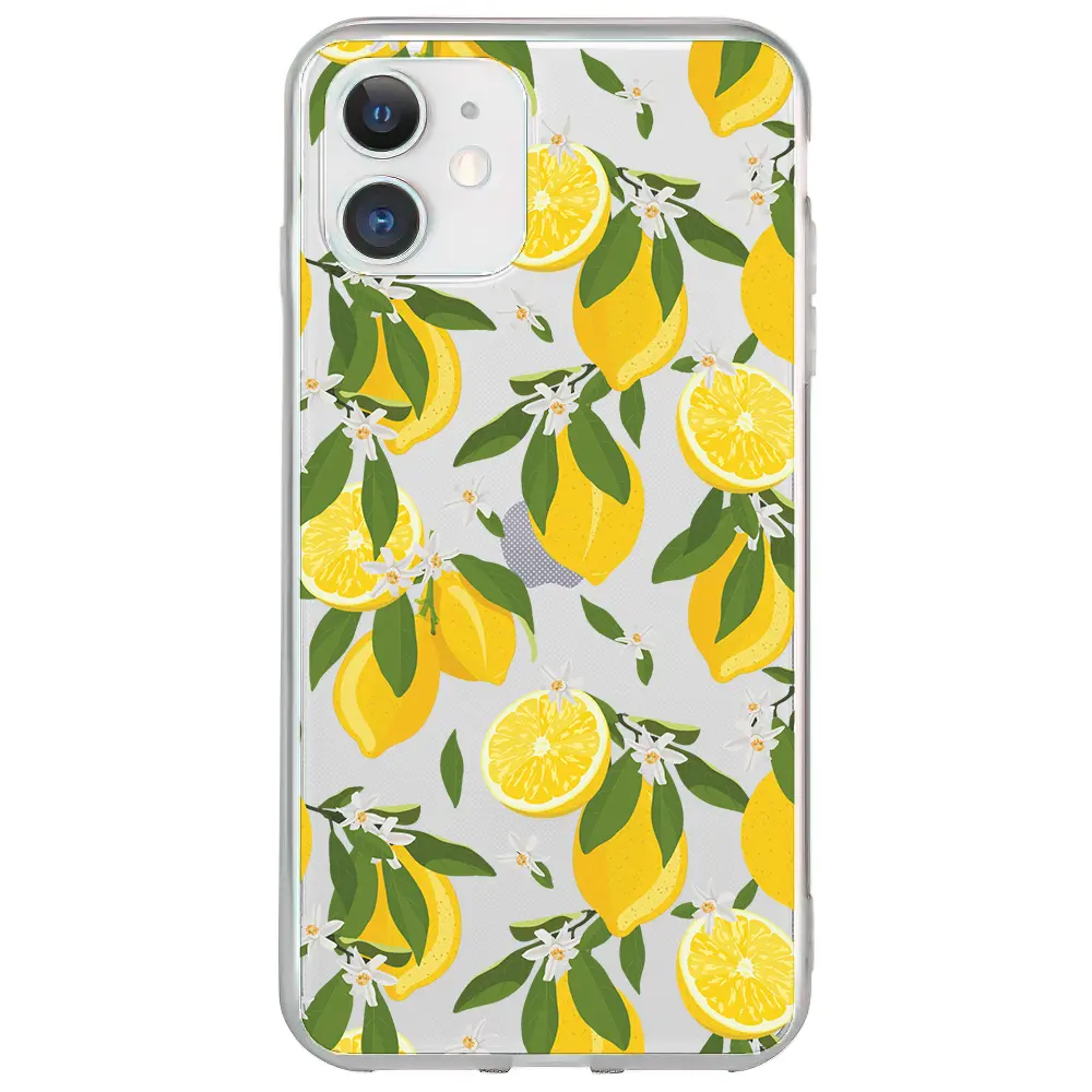 Apple iPhone 12 Mini Şeffaf Telefon Kılıfı - Limon Dilimleri